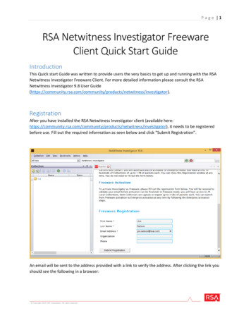 RSA Netwitness Investigator Freeware Client Quick Start Guide