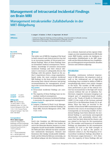 Management Of Intracranial Incidental Findings On Brain MRI - Thieme