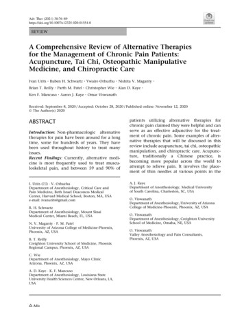 A Comprehensive Review Of Alternative Therapies For The . - Springer