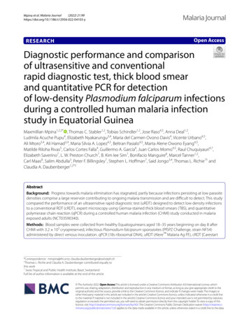 Plasmodium Falciparum Infections - Malaria Journal