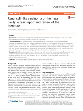 Renal Cell -like Carcinoma Of The Nasal Cavity: A Case Report And .