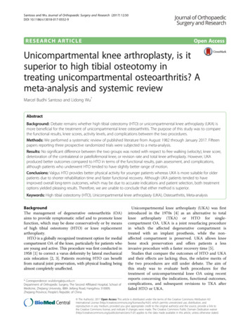 Unicompartmental Knee Arthroplasty, Is It Superior To High Tibial .