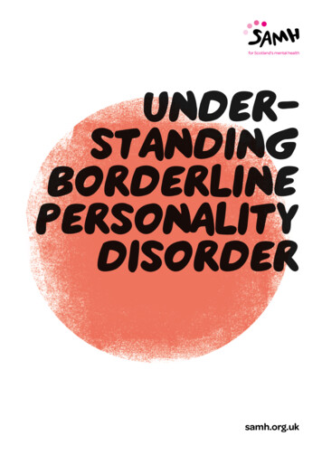 Under- Standing Borderline Personality Disorder - SAMH