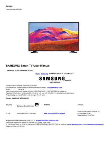 SAMSUNG Smart TV User Manual - Manuals 