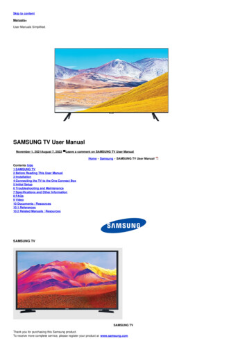 SAMSUNG TV User Manual - Manuals 