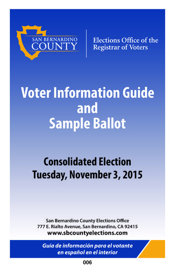 Voter Information Guide And Sample Ballot - San Bernardino County .