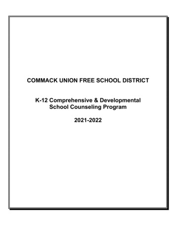COMMACK UNION FREE SCHOOL DISTRICT K-12 Comprehensive & Developmental .