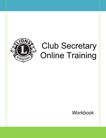 Club Secretary Online Training
