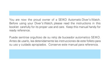 You Are Now The Proud Owner Of A SEIKO Automatic Diver's Watch. Before .