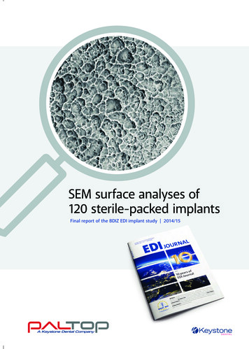 SEM Surface Analyses Of 120 Sterile-packed Implants - RUNDAS