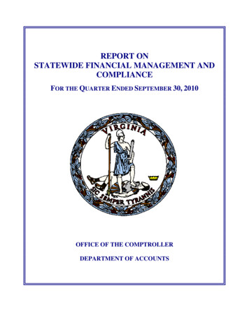 Report On Statewide Financial Management And Compliance