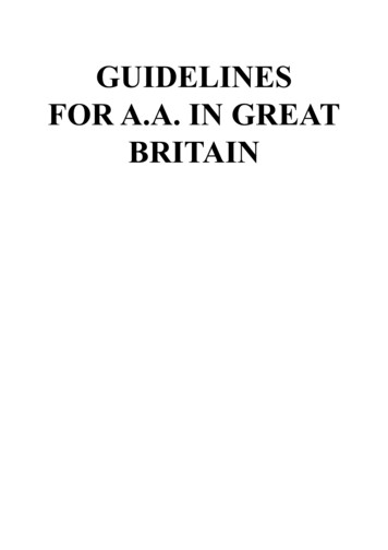 GUIDELINES FOR A.A. IN GREAT BRITAIN - Alcoholics Anonymous