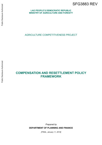 Compensation And Resettlement Policy Framework - World Bank