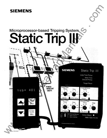 Microprocessor-based Tripping System Static Trip Ill
