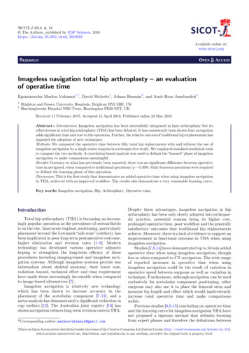 Imageless Navigation Total Hip Arthroplasty - An Evaluation Of .