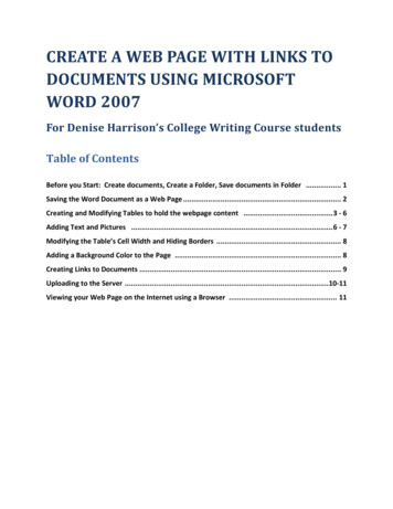 Create A Web Page With Links To Documents Using Microsoft Word 2007