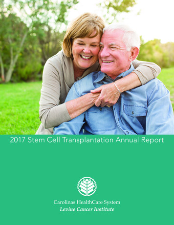 2017 Stem Cell Transplantation Annual Report - Atrium Health