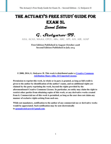 The Actuary's Free Study Guide For Exam 3L - Second Edition - G .