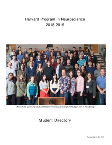 Harvard Program In Neuroscience 2018-2019