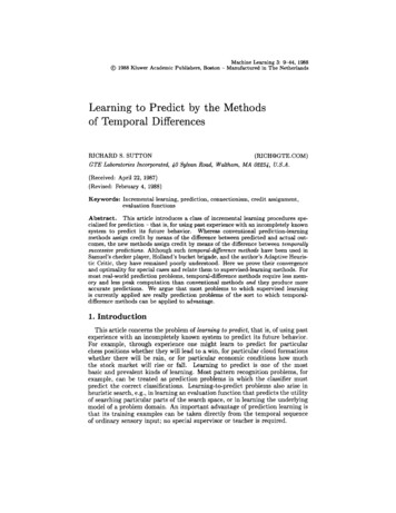 Learning To Predict By The Methods Of Temporal Differences