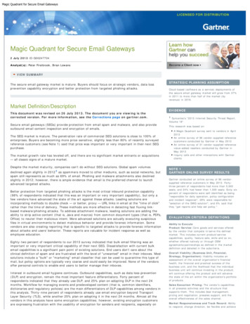Magic Quadrant For Secure Email Gateways - .101com 