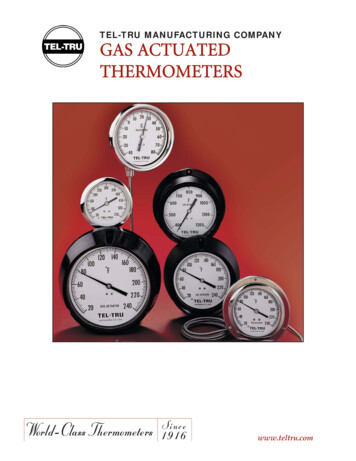 TEL-TRU MANUFACTURING COMPANY GAS ACTUATED THERMOMETERS - Kodiak Controls