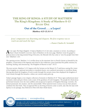 THE KING OF KINGS: A STUDY OF MATTHEW The King's Kingdom: A Study Of .
