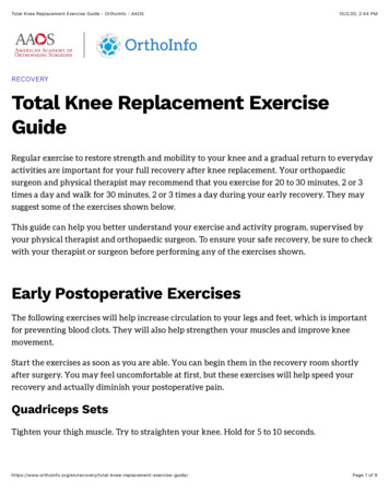 RECOVERY Total Knee Replacement Exercise Guide