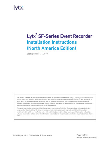 Lytx SF-SeriesEventRecorder InstallationInstructions (NorthAmericaEdition)