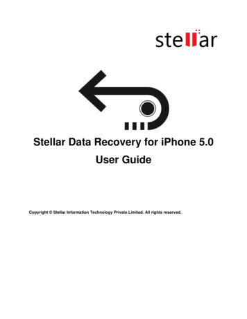 Stellar Data Recovery For IPhone 5.0 User Guide
