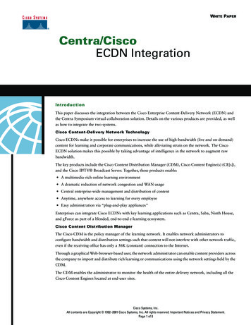 Centra/Cisco ECDN Integration