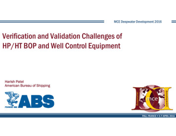 Verification And Validation Challenges Of HP/HT BOP And .