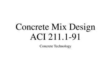 Concrete Mix Design ACI 211.1-91 - UNY