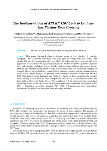 The Implementation Of API RP 1102 Code To Evaluate Gas .