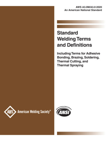 Standard Welding Terms And Definitions - AWS Bookstore