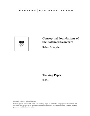 Conceptual Foundations Of The Balanced Scorecard 3.17.10