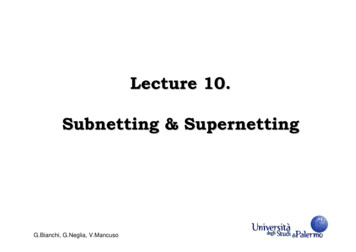 Lecture 10. Subnetting & Supernetting - Inria