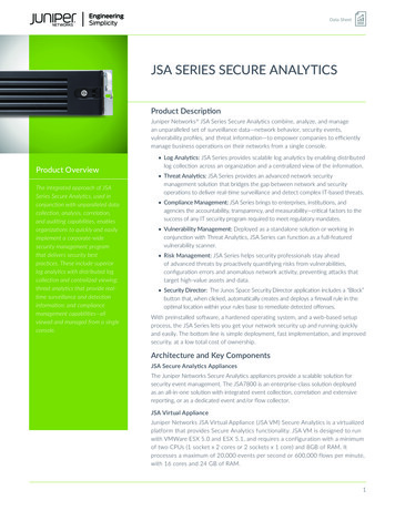 JSA Series Secure Analytics - Juniper