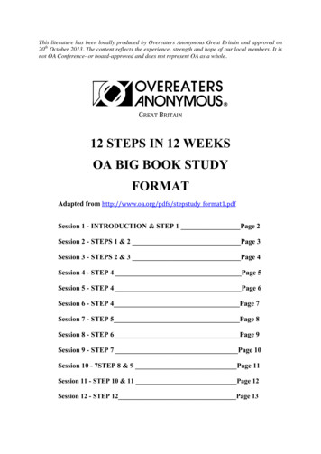 12 STEPS IN 12 WEEKS OA BIG BOOK STUDY FORMAT