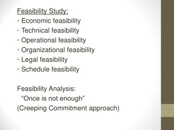 Feasibility Study: Economic Feasibility Technical .