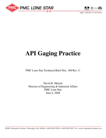API Gaging Practice - PMC Lone Star