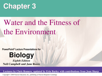 Water And The Fitness Of The Environment