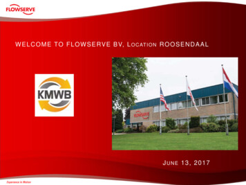 WELCOME TO FLOWSERVE BV, L ROOSENDAAL
