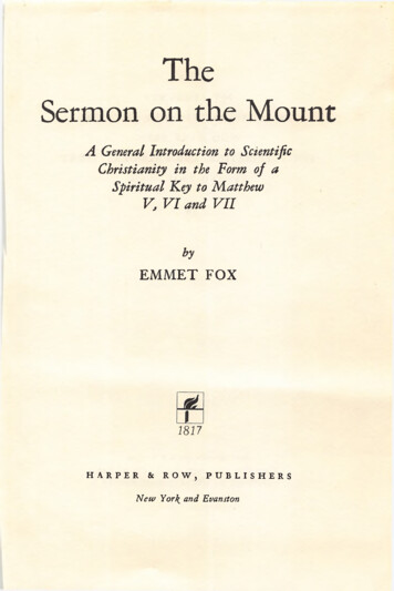 The Sermon On The Mount - IAPSOP