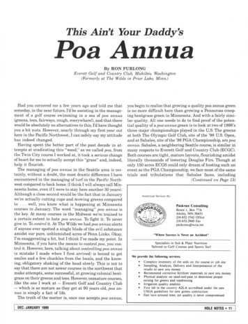 This Ain't Your Daddy's Poa Annua - Michigan State University