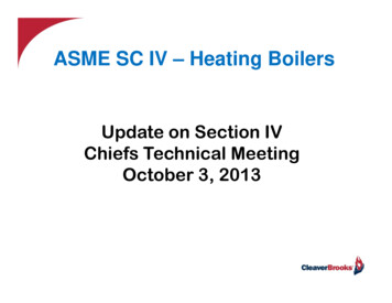 ASME SC IV – Heating Boilers