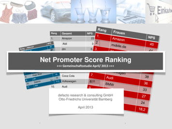 Net Promoter Score Ranking - Uni-bamberg.de