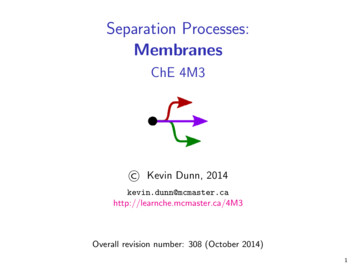 Separation Processes: Membranes