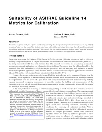 Suitability Of ASHRAE Guideline 14 Metrics For Calibration