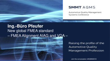 FMEA Alignment AIAG And VDA - Industry Forum